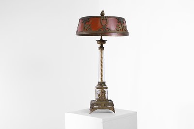 Lot 72 - A gilt-metal and glass table lamp in the Empire style