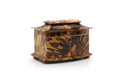 Lot 354 - A Regency tortoiseshell tea caddy