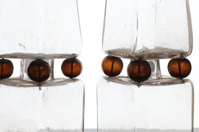 Lot 495 - A pair of glass obelisks