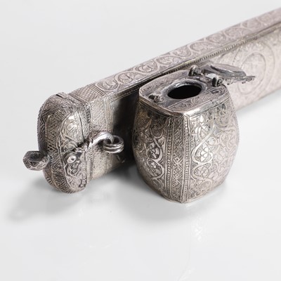 Lot 240 - A Persian or Turkish silver scribe's pencase (divit)