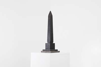 Lot 271 - A black slate obelisk