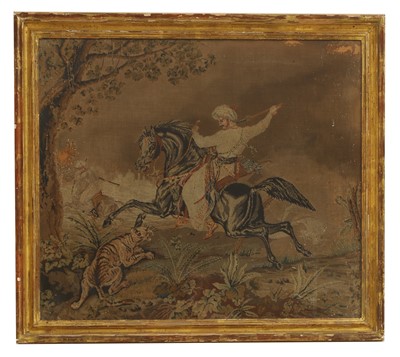 Lot 483 - An Orientalist needlepoint picture