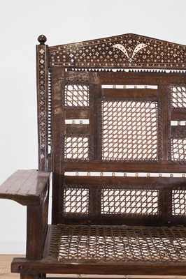 Lot 498 - A bone and ivory-inlaid hardwood armchair