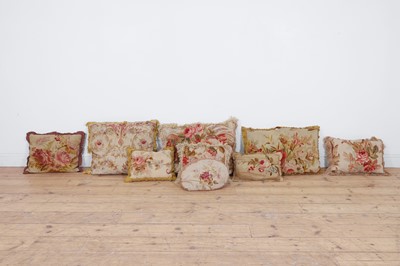 Lot 414 - A collection of seven Aubusson and Beauvais tapestry cushions