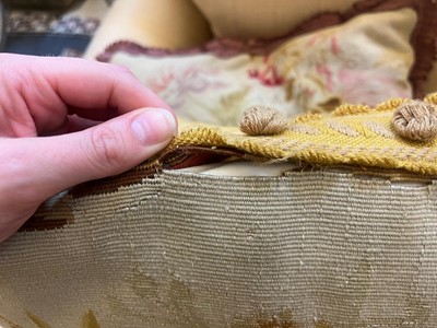 Lot 414 - A collection of seven Aubusson and Beauvais tapestry cushions