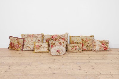 Lot 414 - A collection of seven Aubusson and Beauvais tapestry cushions