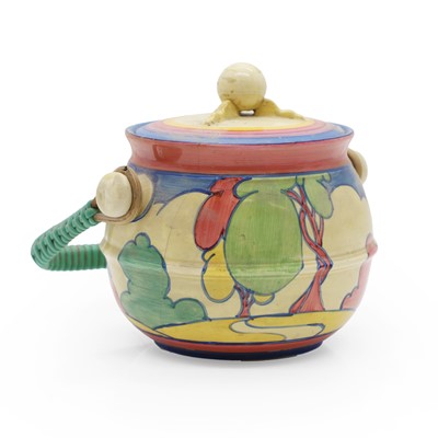 Lot 104 - A Clarice Cliff 'Pastel Autumn' biscuit barrel