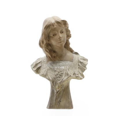 Lot 97 - An Art Nouveau terracotta bust