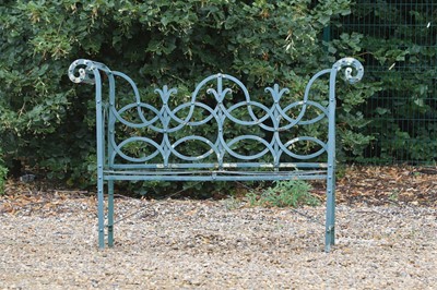 Lot 463 - A painted metal garden bench