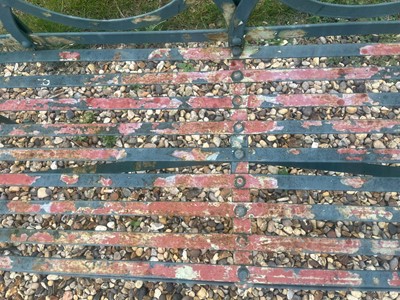 Lot 463 - A painted metal garden bench