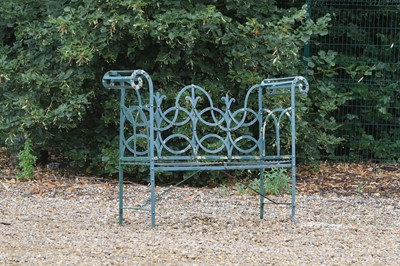 Lot 463 - A painted metal garden bench