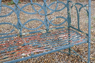 Lot 463 - A painted metal garden bench
