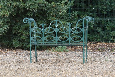 Lot 463 - A painted metal garden bench