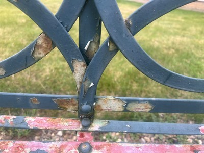 Lot 463 - A painted metal garden bench