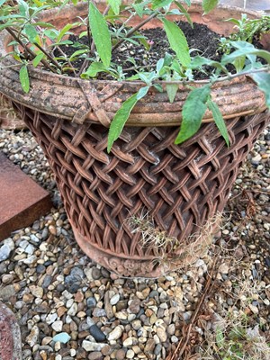Lot 712 - A pair of terracotta garden planters