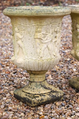 Lot 464 - A pair of terracotta garden urns