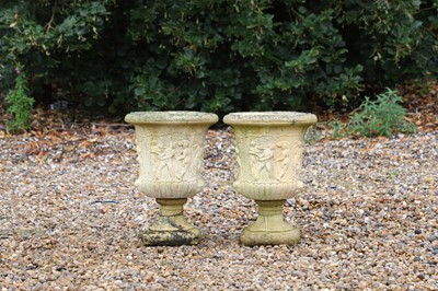 Lot 464 - A pair of terracotta garden urns