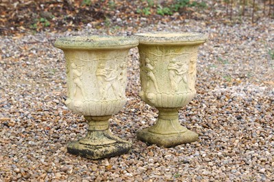 Lot 464 - A pair of terracotta garden urns
