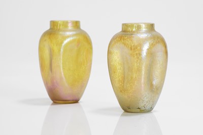 Lot 64 - A pair of Loetz 'Candia Papillon' iridescent glass vases