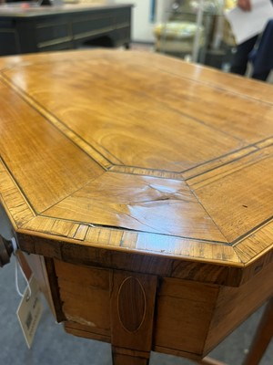 Lot 425 - A near pair of George III satinwood occasional tables