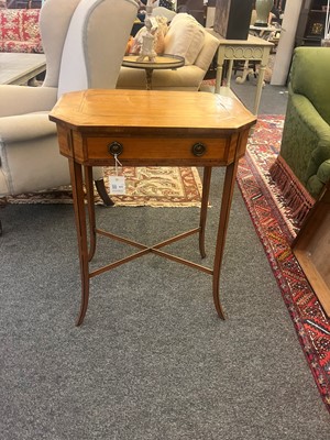 Lot 425 - A near pair of George III satinwood occasional tables
