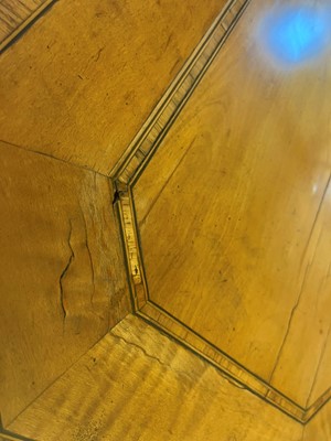 Lot 425 - A near pair of George III satinwood occasional tables