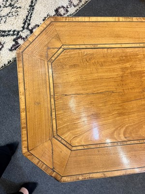 Lot 425 - A near pair of George III satinwood occasional tables