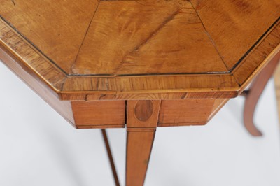 Lot 425 - A near pair of George III satinwood occasional tables
