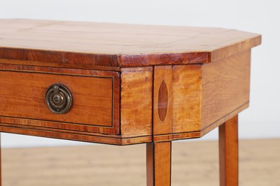 Lot 425 - A near pair of George III satinwood occasional tables