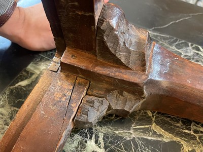 Lot 393 - A George I walnut stool