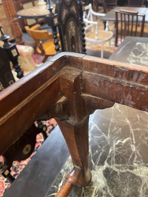 Lot 393 - A George I walnut stool