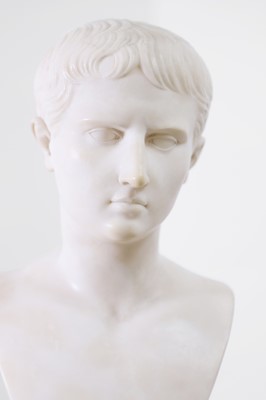 Lot 580 - An alabaster bust of the Octavian Augustus