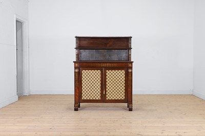 Lot 710 - A Regency rosewood and brass chiffonier