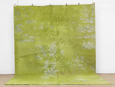 Lot 393 - A green ground design carpet