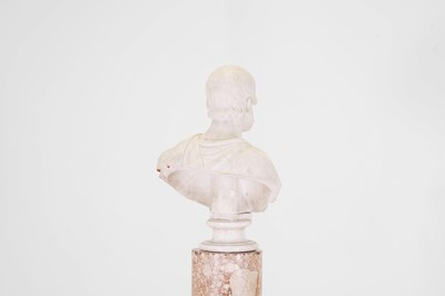 Lot 740 - A carved marble bust of a gentleman