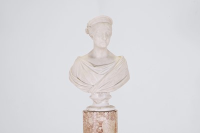 Lot 631 - A marble bust of a woman