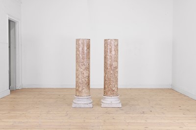 Lot 277 - A pair of marble pedestal columns