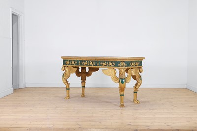 Lot 114 - An Empire-style malachite and ormolu centre table