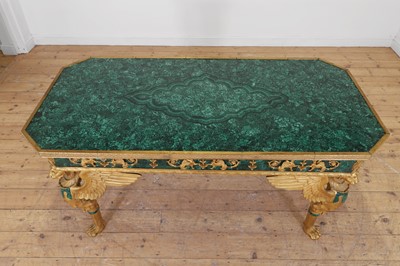 Lot 114 - An Empire-style malachite and ormolu centre table