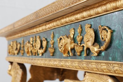 Lot 114 - An Empire-style malachite and ormolu centre table