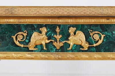 Lot 114 - An Empire-style malachite and ormolu centre table