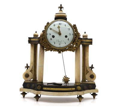 Lot 250 - A marble portico clock