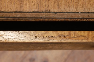 Lot 105 - A Victorian Hungarian ash, rosewood and tulipwood library table by Holland & Sons