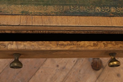Lot 105 - A Victorian Hungarian ash, rosewood and tulipwood library table by Holland & Sons