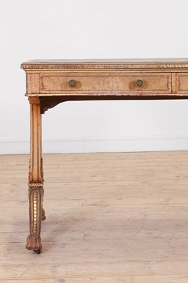 Lot 105 - A Victorian Hungarian ash, rosewood and tulipwood library table by Holland & Sons
