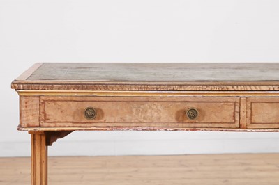 Lot 105 - A Victorian Hungarian ash, rosewood and tulipwood library table by Holland & Sons