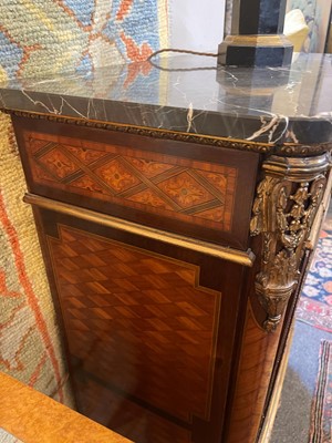 Lot 104 - A Louis XVI-style kingwood, amaranth, parquetry and gilt-metal meuble d’appui