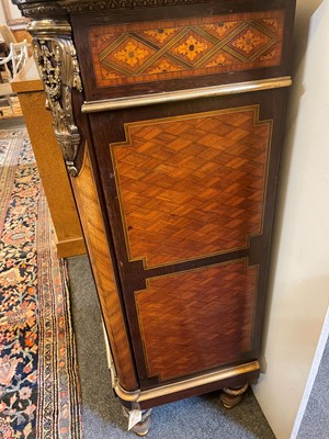 Lot 104 - A Louis XVI-style kingwood, amaranth, parquetry and gilt-metal meuble d’appui