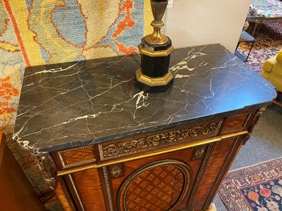 Lot 104 - A Louis XVI-style kingwood, amaranth, parquetry and gilt-metal meuble d’appui