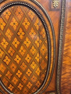 Lot 104 - A Louis XVI-style kingwood, amaranth, parquetry and gilt-metal meuble d’appui